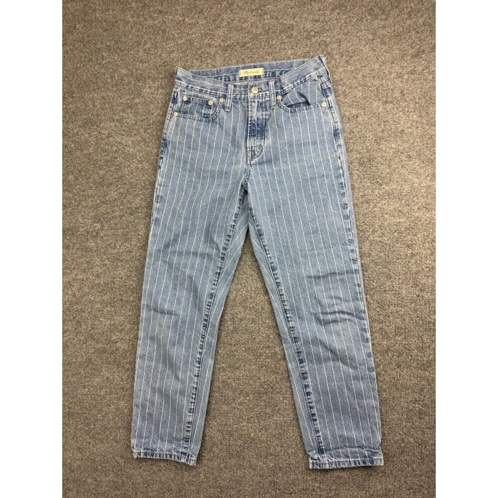 Madewell Light Blue Pinstripe Ankle Jeans
